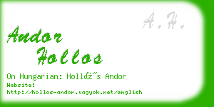 andor hollos business card